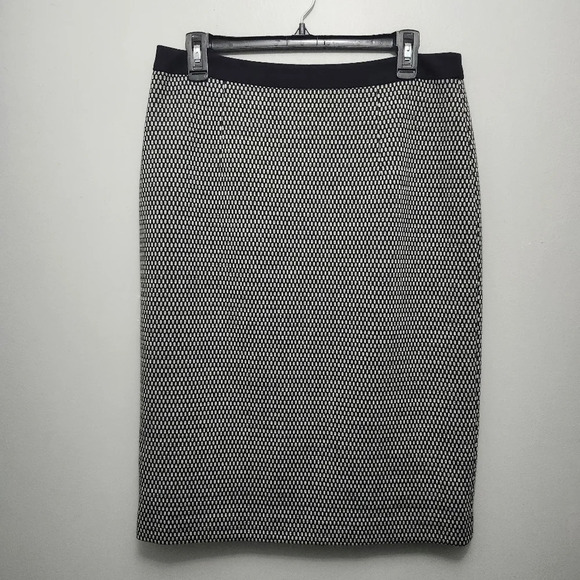 Classiquies entier women's pencil skirt size 12 black and white wool ble… - Picture 1 of 9